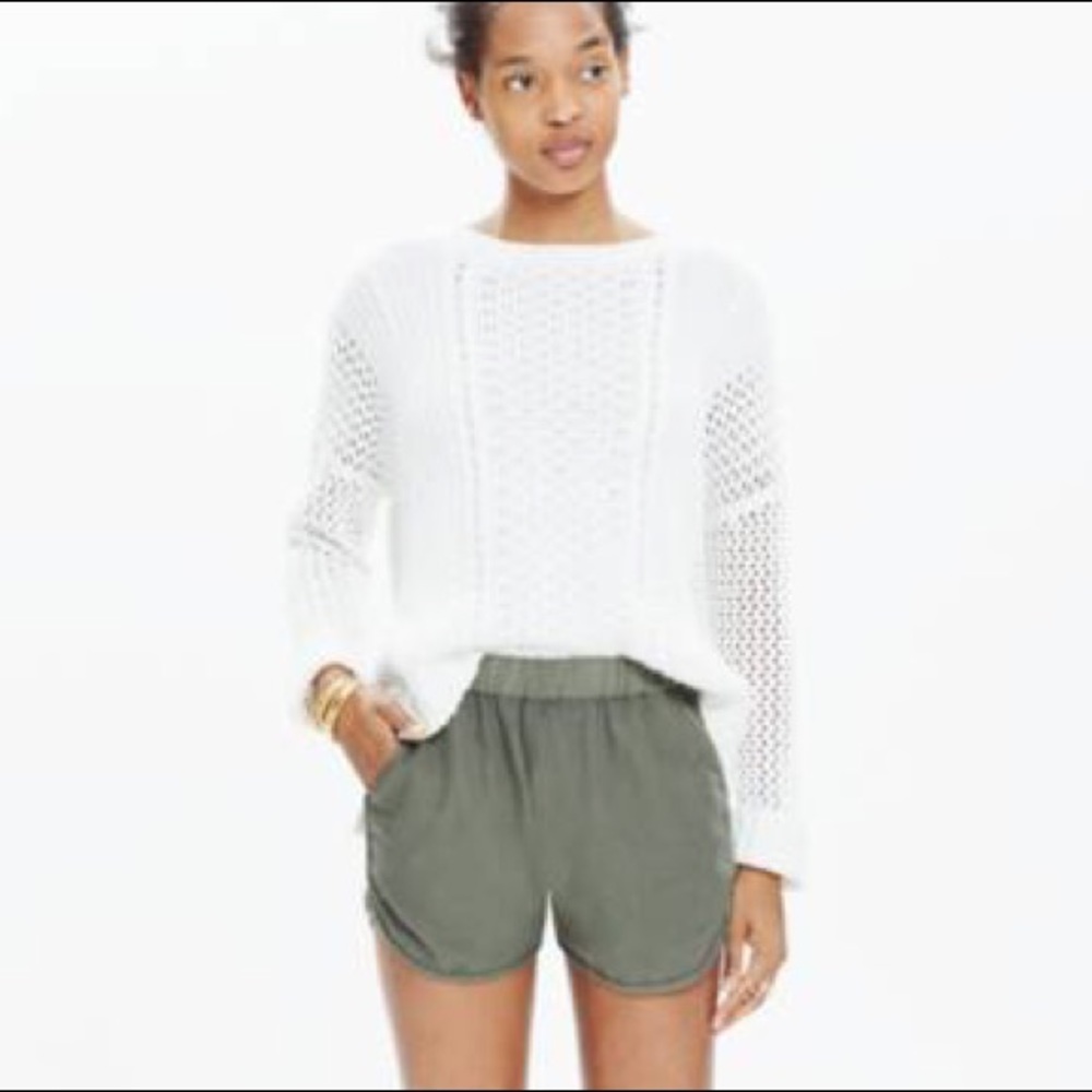 Madewell Army Green Stretch Pull On Shorts Lounge